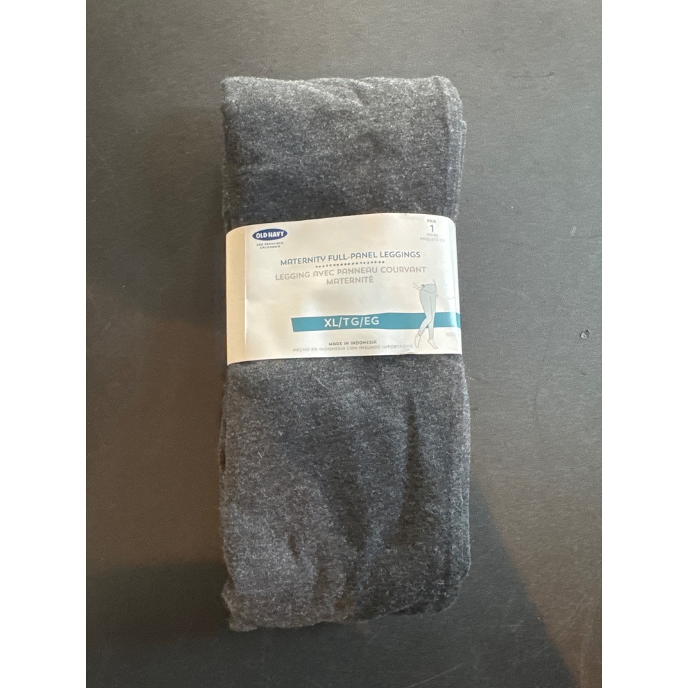 Old Navy Women Maternity Full-Panel Leggings XL Gray Charcoal Heather Stretch